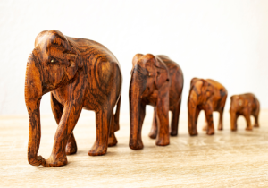 Handcrafted Wooden Elephant Statue